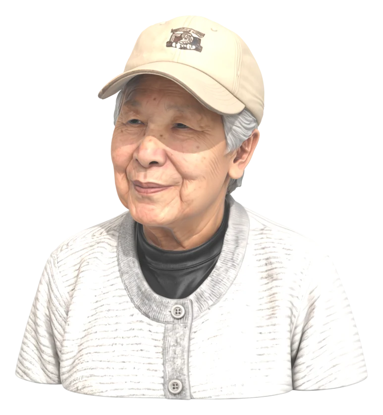 その写真からつくった、おばあちゃんの胸像の3Dモデル