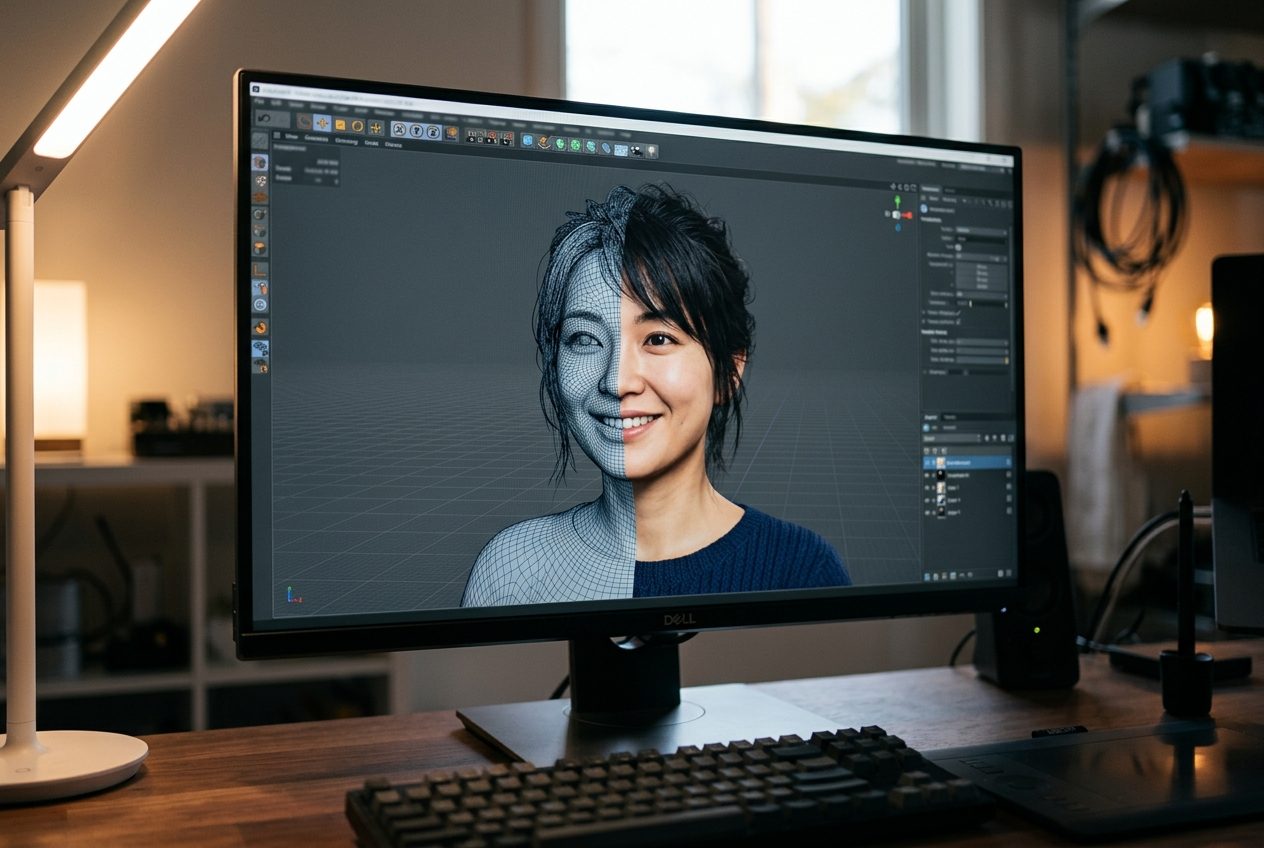 3Dモデルを編集している画面