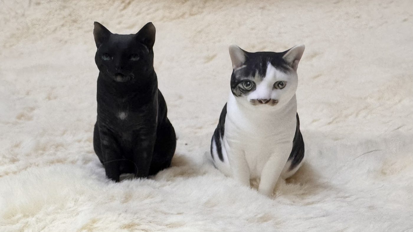 ボランティアさんが保護してきた猫のフィギュア