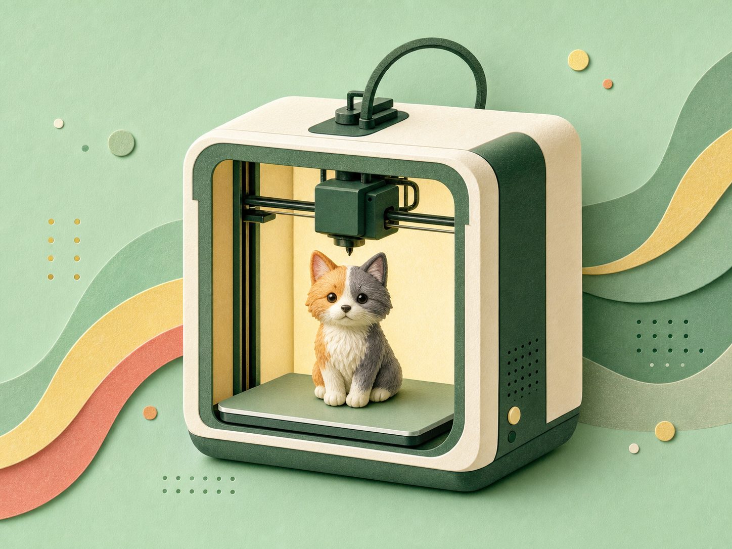 フルカラー3Dプリンターで造形する様子