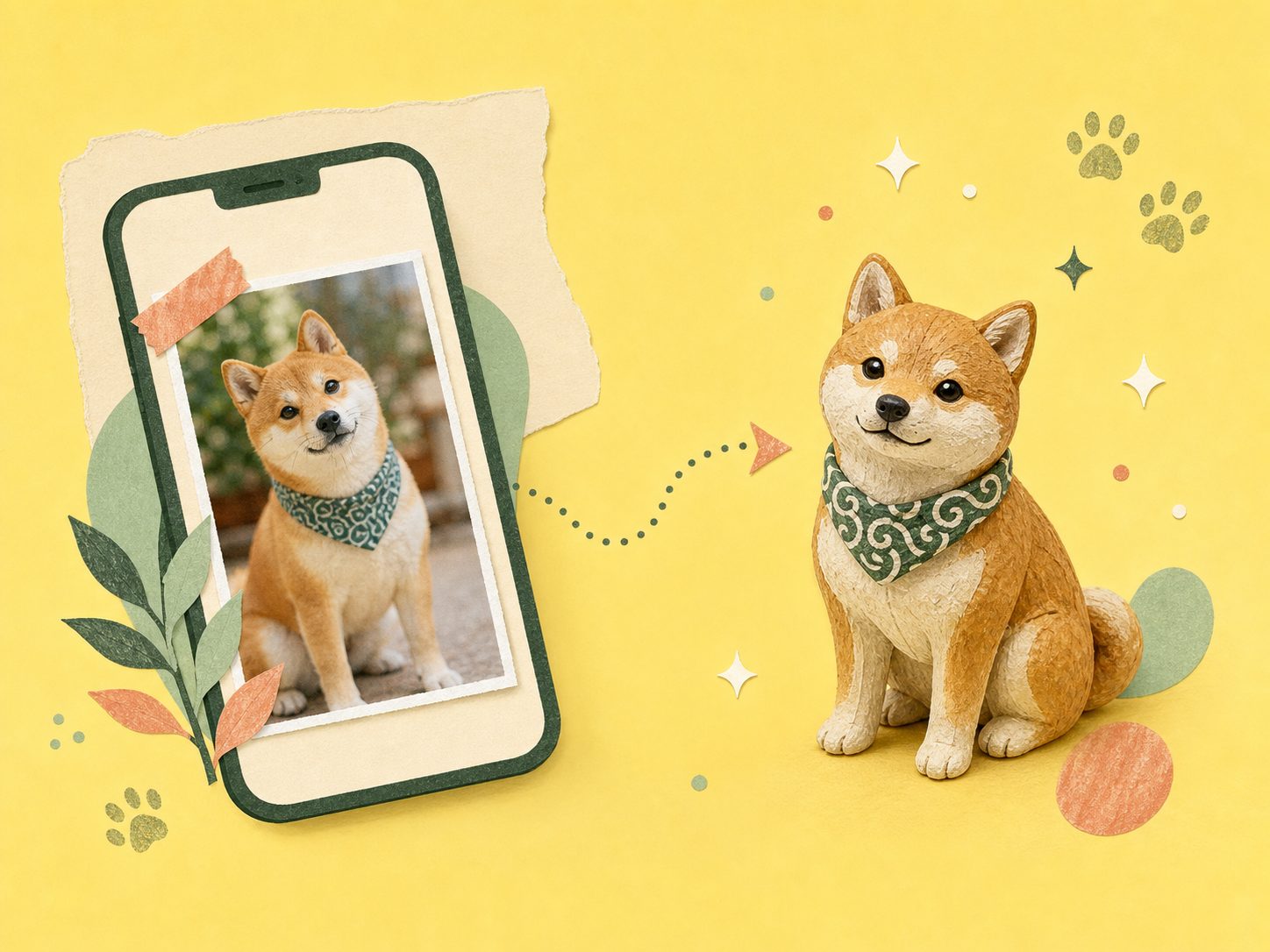 スマートフォンの写真からフィギュアが生まれる様子