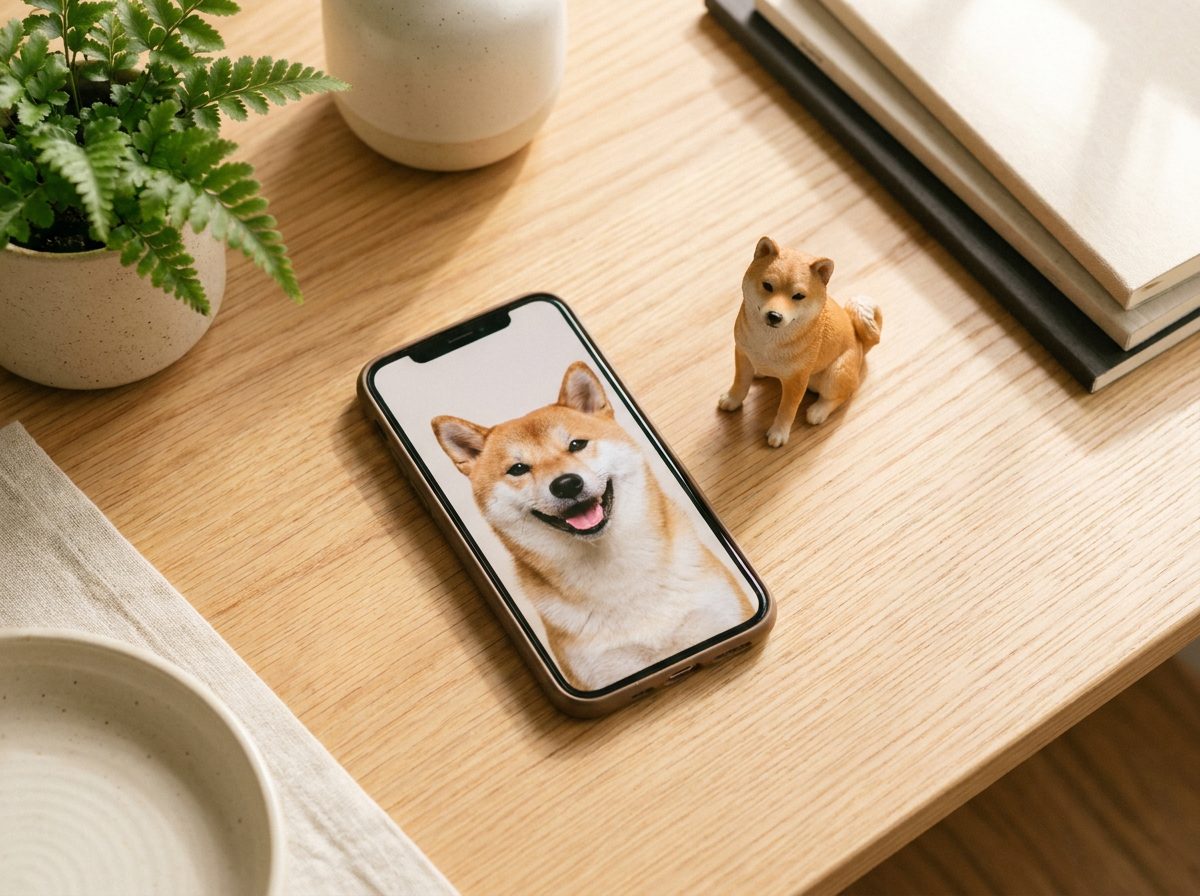スマートフォンの写真と、その写真からつくったフィギュア
