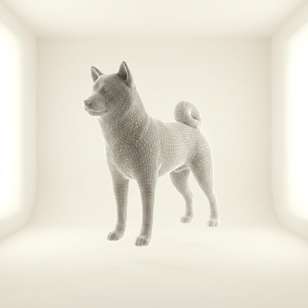 写真から起こした柴犬の3Dモデル
